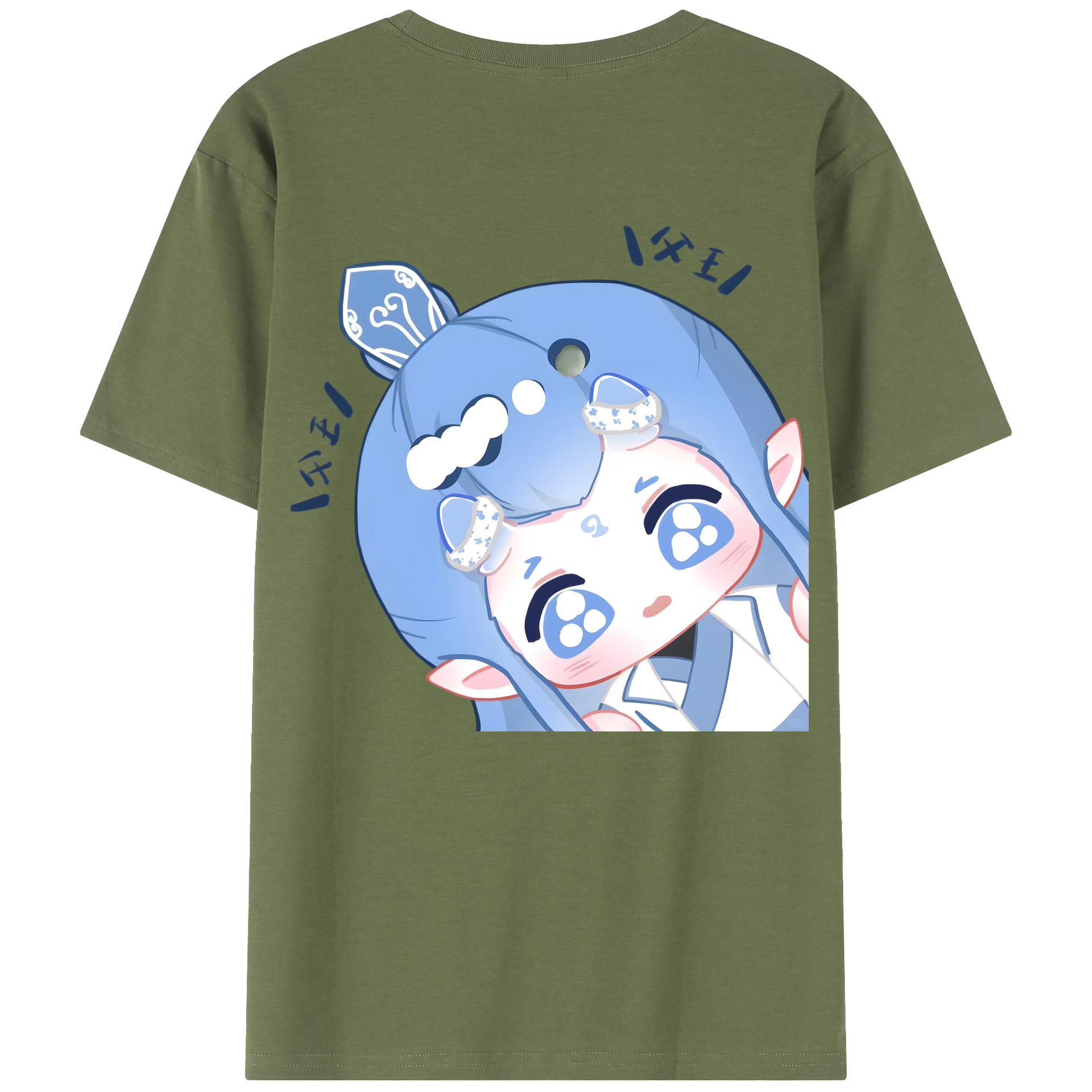 （画像用） Ne Zha 2 ナタ 魔童の大暴れ 綿100％半袖Tシャツ（背面プリント）